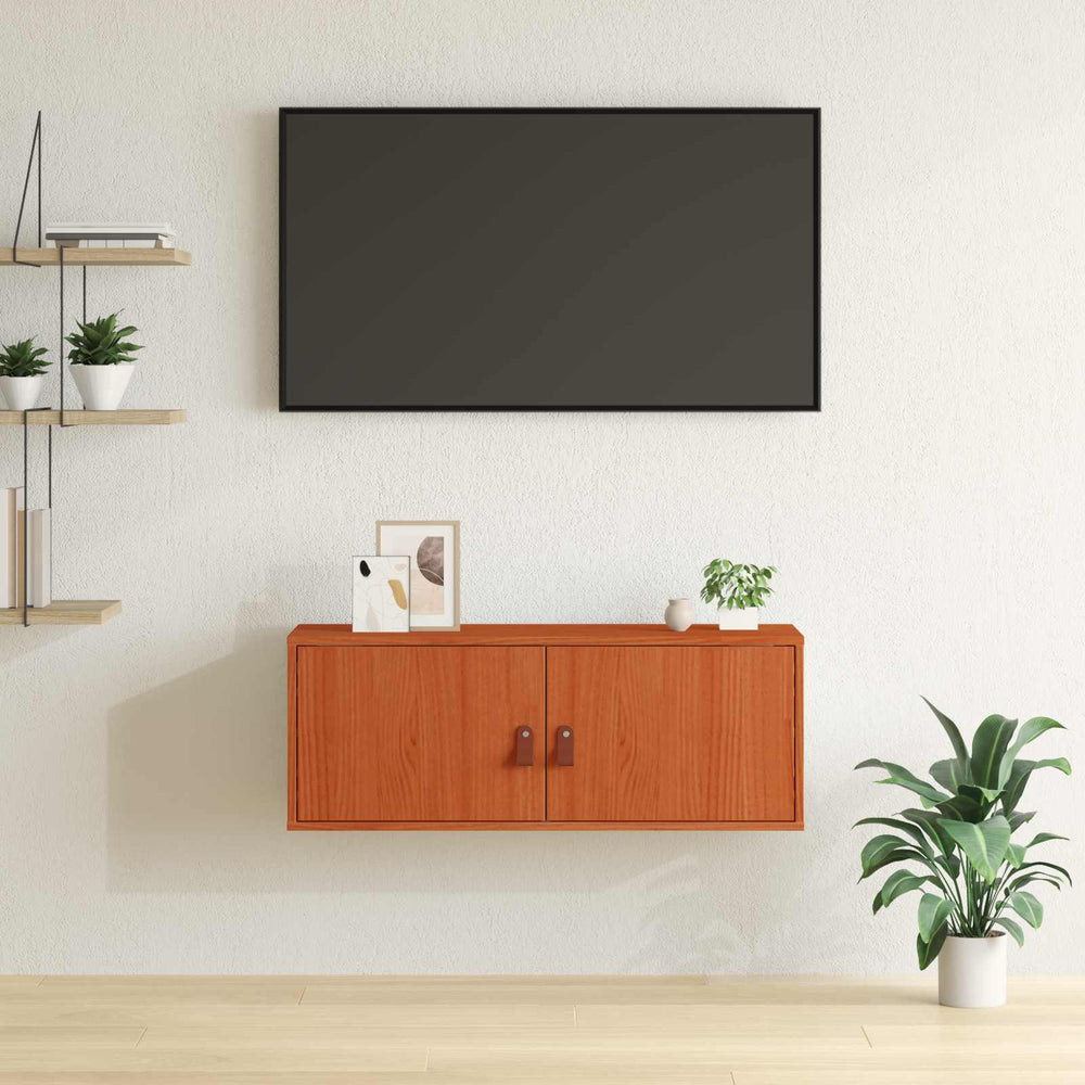 vidaXL Wall Cabinet Waxed Brown 80 x 30 x 30 cm Solid Pine Wood