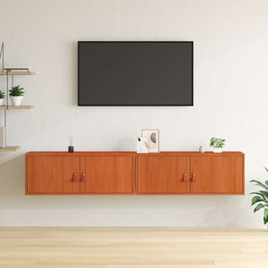 Wandschrank mit Regal, 2er Set, Wachsbraun