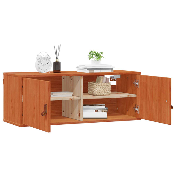 Wandschrank mit Regal, 2er Set, Wachsbraun