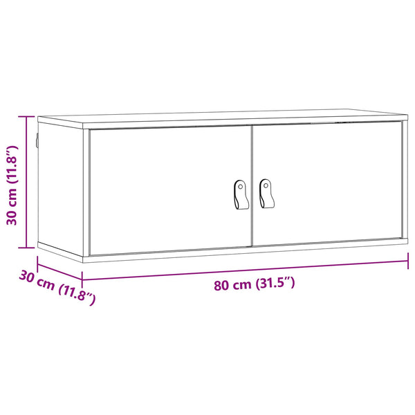 Wandschrank mit Regal, 2er Set, Wachsbraun