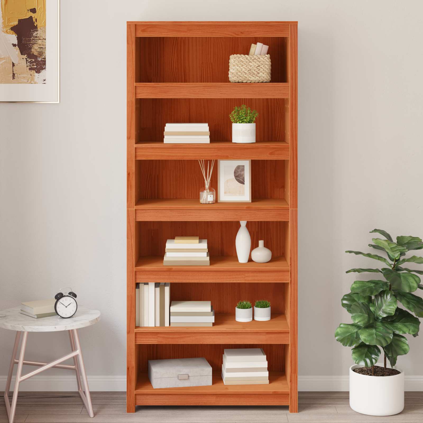 Bücherregal Wachsbraun Massivholz 80x183cm