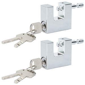 Vorhängeschloss 2er Set Silber Stahl