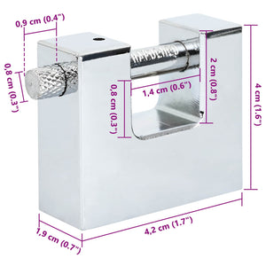 Vorhängeschloss 12er Set Silber Stahl