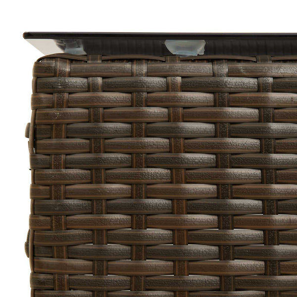 Gartensofa Set Poly-Rattan Braun Rot 2-teilig