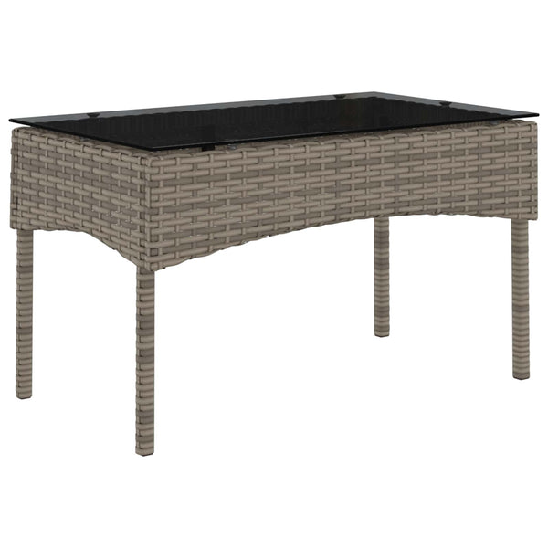 Gartensofa Set Grau Marineblau Poly Rattan