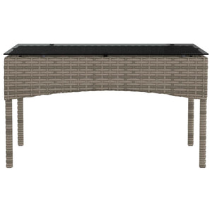 Gartensofa Set Grau Marineblau Poly Rattan