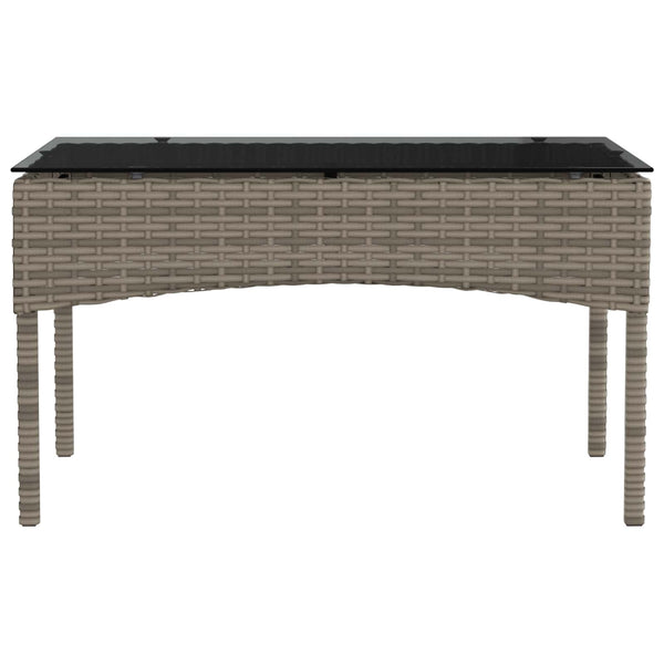 Gartensofa Set Grau Marineblau Poly Rattan