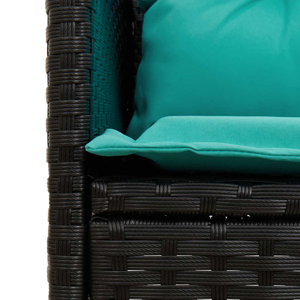 Gartensofa Set 2-teilig Poly Rattan mit Kissen