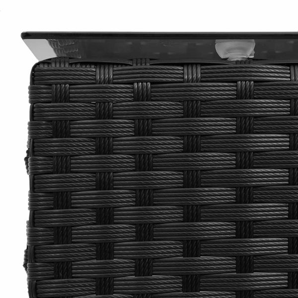 Gartensofa Set 2-teilig Poly Rattan mit Kissen