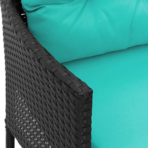 Gartensofa Set 2-teilig Poly Rattan mit Kissen