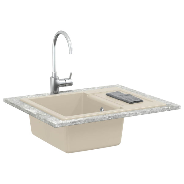 Beige Quarz-Harz Küchenspüle 620x500 mm