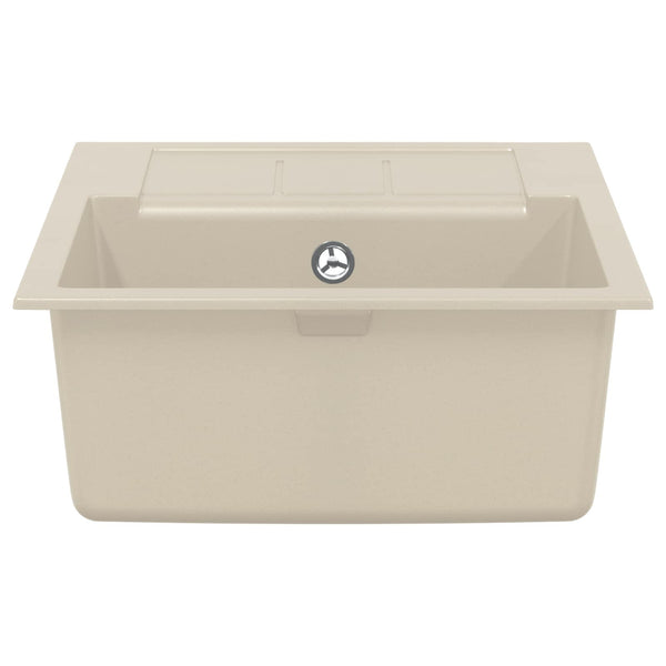 Beige Quarz-Harz Küchenspüle 620x500 mm