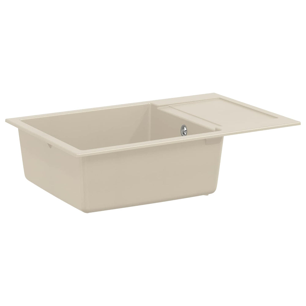 Beige Küchenspüle, 780 x 500 mm, Quarz/Harz