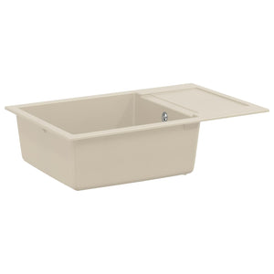 Beige Küchenspüle, 780 x 500 mm, Quarz/Harz