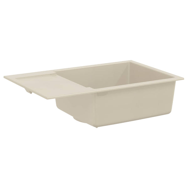 Beige Küchenspüle, 780 x 500 mm, Quarz/Harz