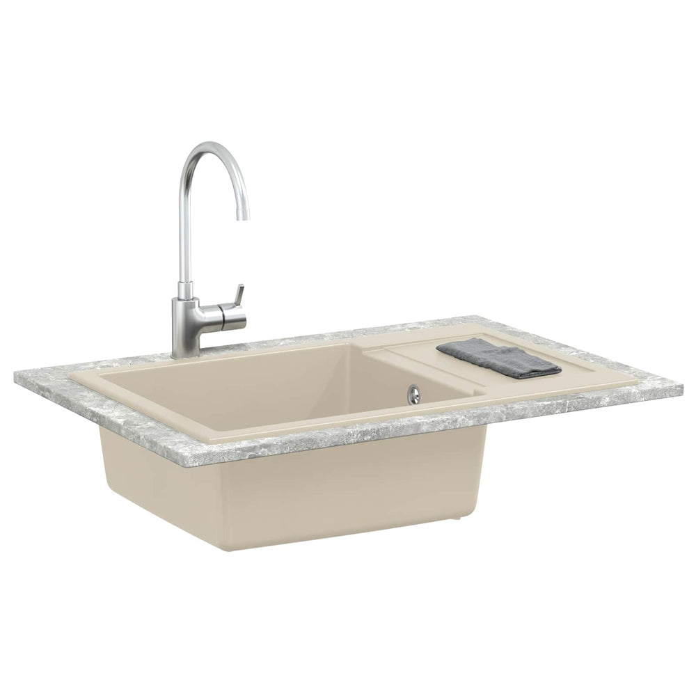 Beige Küchenspüle, 780 x 500 mm, Quarz/Harz