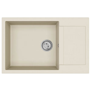 Beige Küchenspüle, 780 x 500 mm, Quarz/Harz