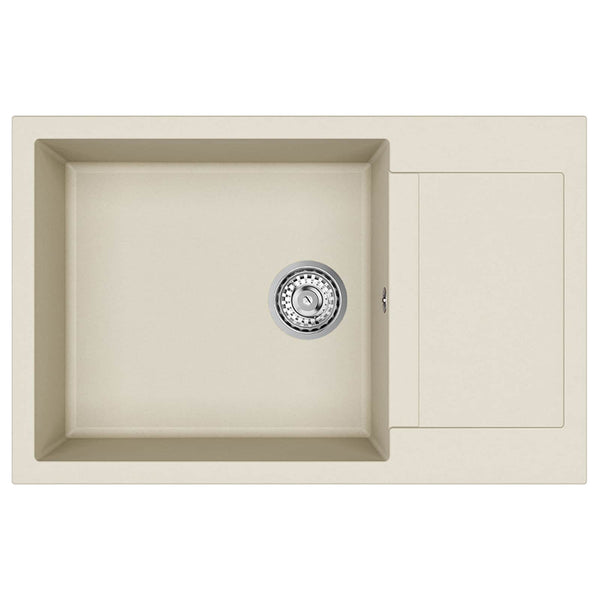 Beige Küchenspüle, 780 x 500 mm, Quarz/Harz