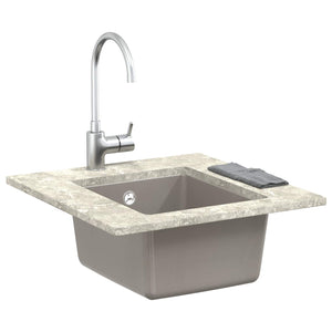 Graues Waschbecken 370x460mm Quarz/Harz