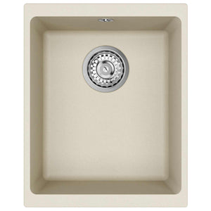 Beige Küchenspüle, 370 x 460 mm, Quarz-Harz