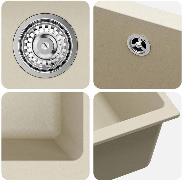 Beige Küchenspüle, 430 x 460 mm