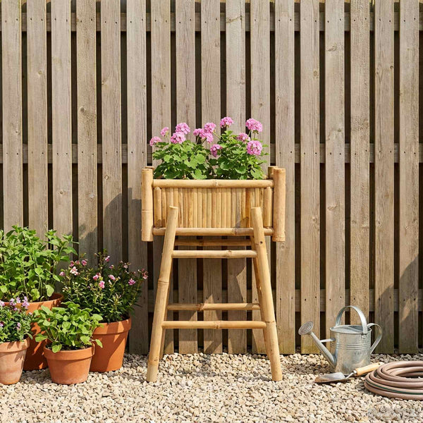 Bambus Gartenpflanzer mit Halter