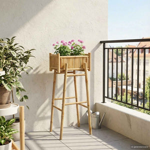 Bambus Gartenpflanzer mit Halter