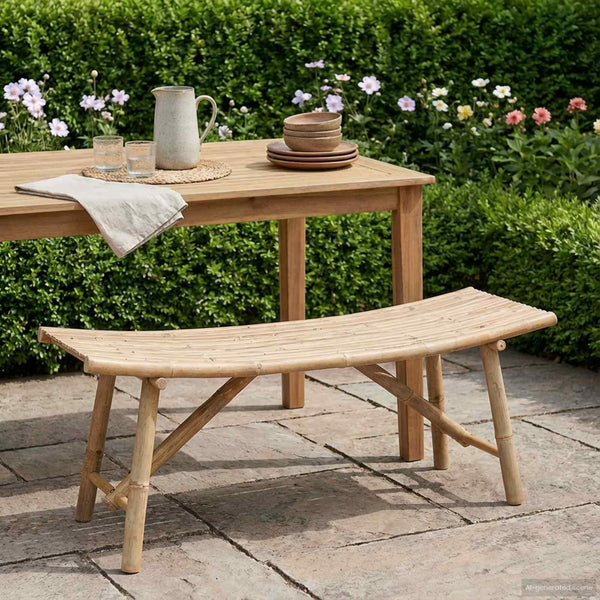 Gartenbank Bambus Natur 110cm