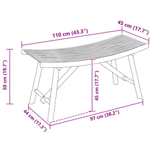 Gartenbank Bambus Natur 110cm