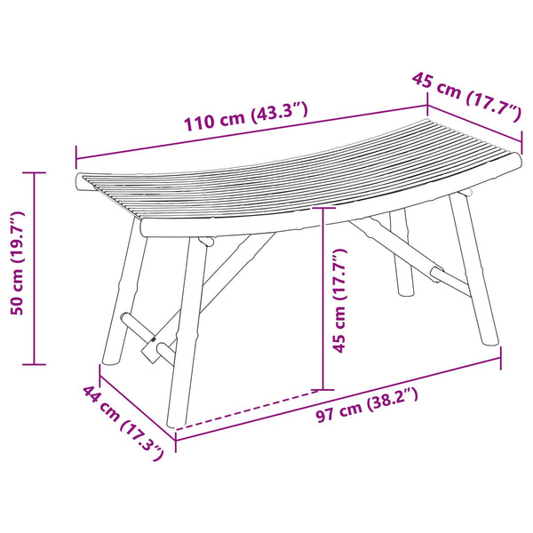 Gartenbank Bambus Natur 110cm