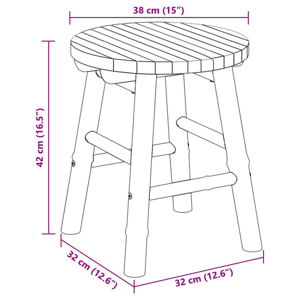 Bambus Gartenhocker Hellbraun Ø 38x42cm