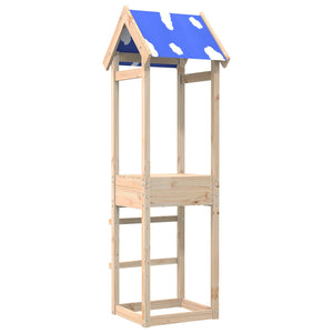 vidaXL Tour de jeu Marron 52,5 x 46,5 x 195 cm Bois de pin massif