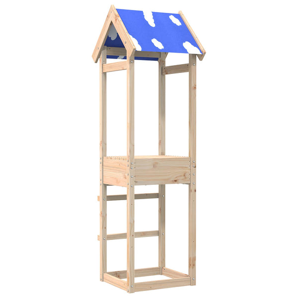 vidaXL Tour de jeu Marron 52,5 x 46,5 x 195 cm Bois de pin massif