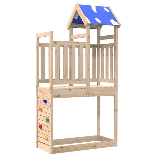 Spielturm Braun Kiefernholz 110,5x52,5x215cm