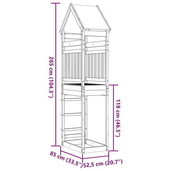 Spielturm Braun Kiefernholz 265 cm