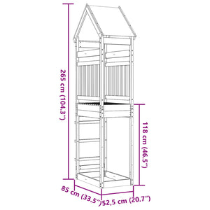 Spielturm Braun Douglasienholz 52,5x85x265cm