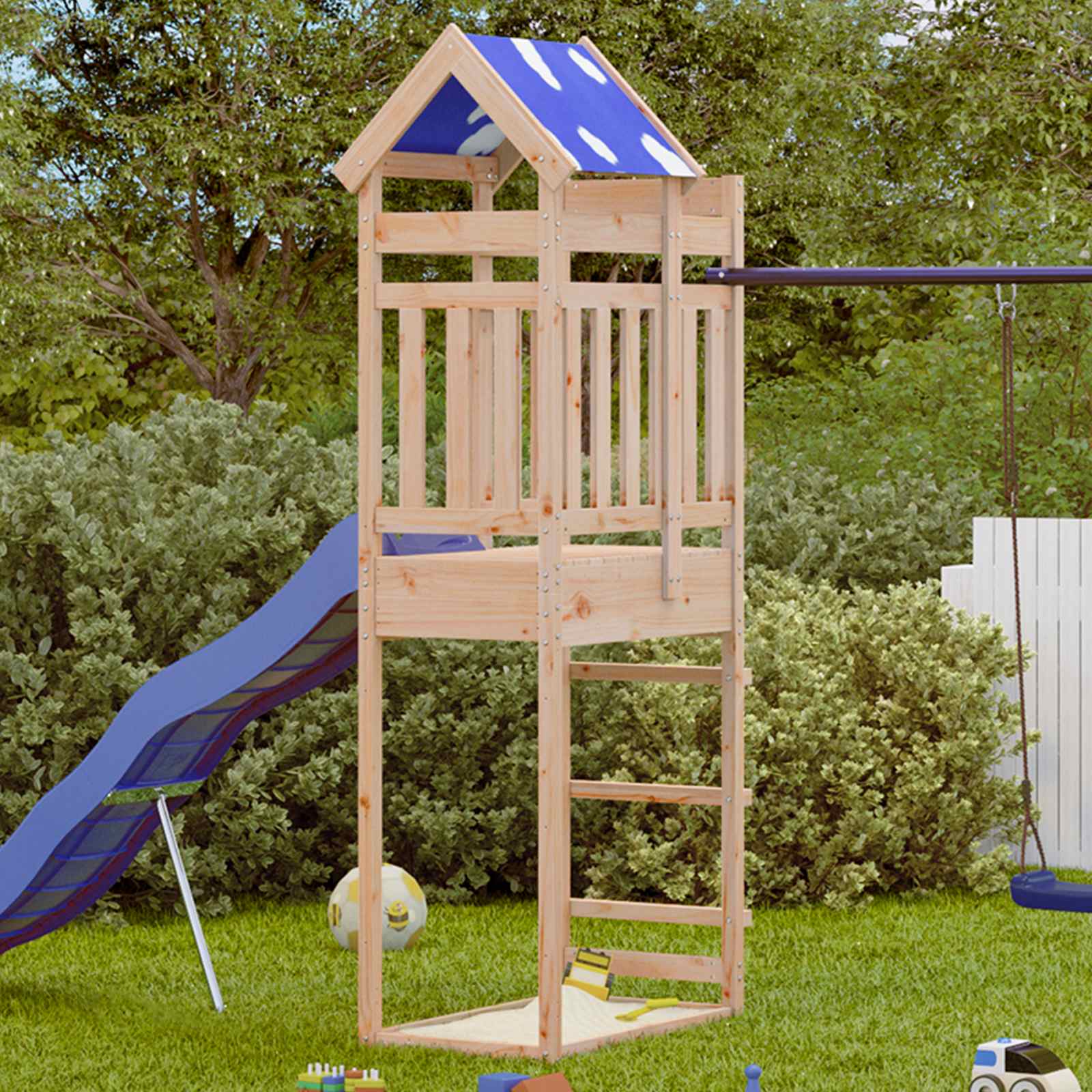 Spielturm Braun Kiefernholz 85x52,5x239cm