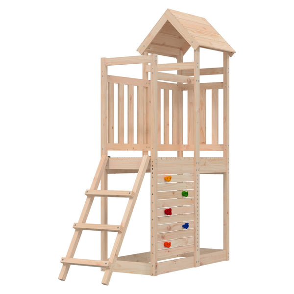 Spielturm Braun Kiefernholz mit Rutsche
