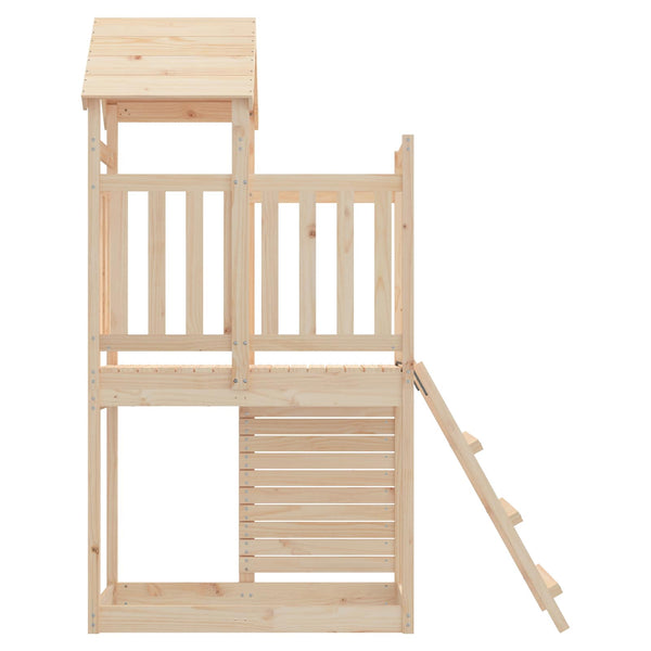 Spielturm Braun Kiefernholz mit Rutsche