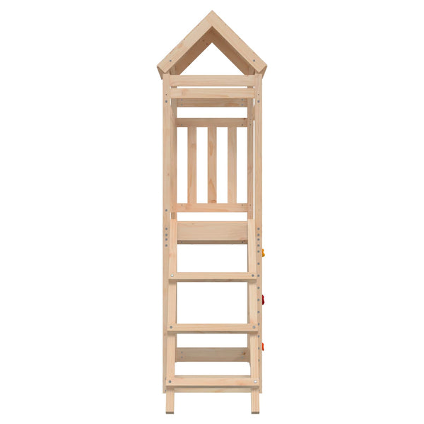 Spielturm Braun Kiefernholz mit Rutsche