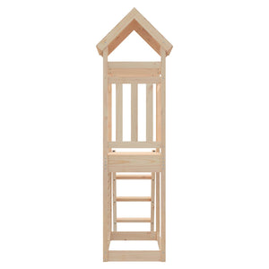 Spielturm Braun Kiefernholz mit Rutsche