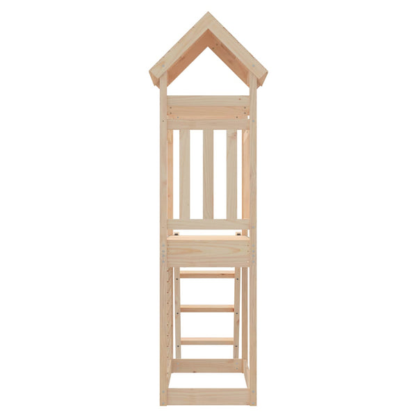 Spielturm Braun Kiefernholz mit Rutsche