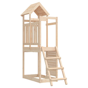 Spielturm Braun Kiefernholz mit Rutsche
