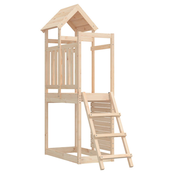 Spielturm Braun Kiefernholz mit Rutsche