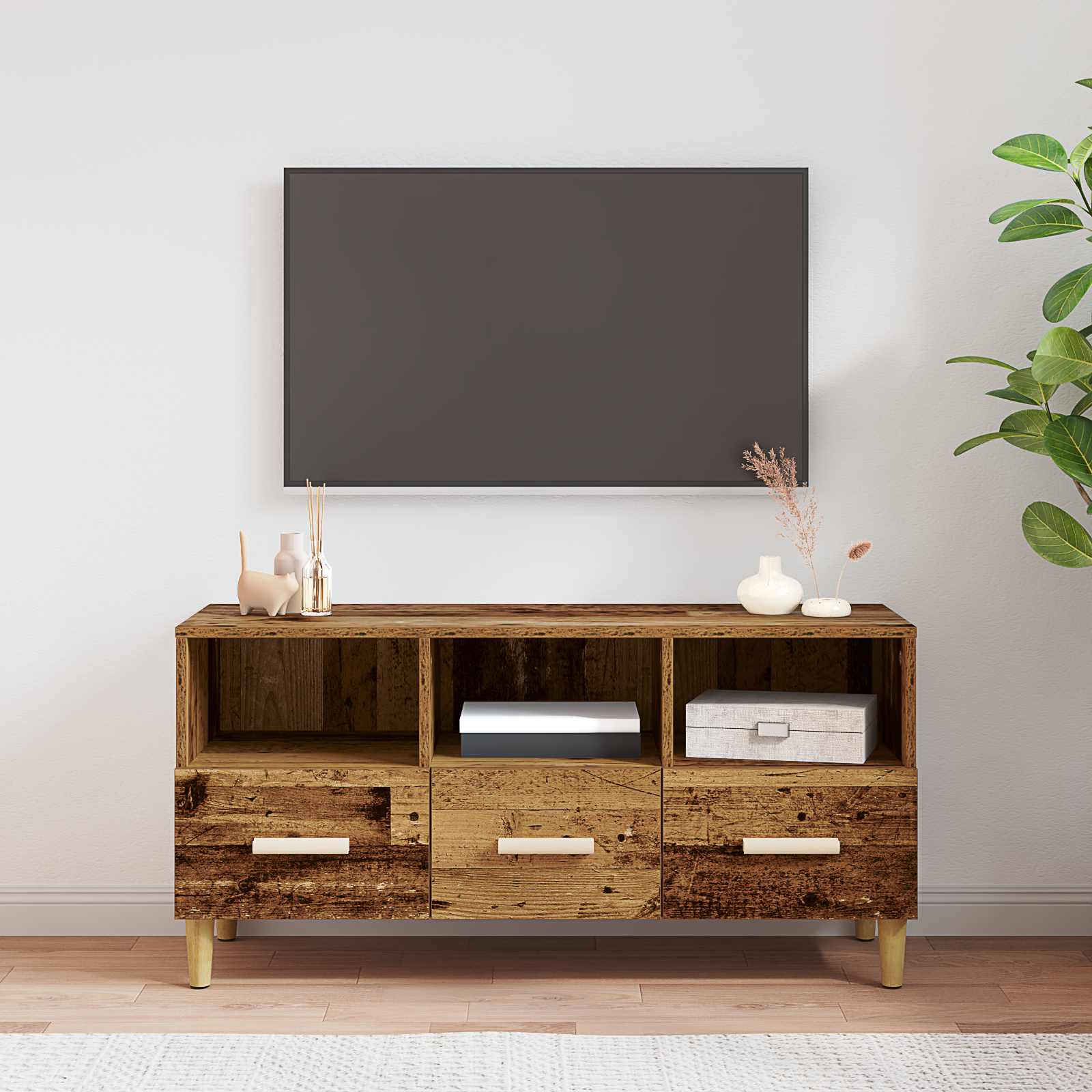 vidaXL Meuble TV en bois de récupération 102 x 36 x 50 cm Bois d'ingénierie