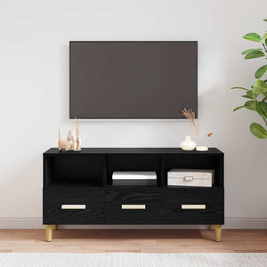 TV-Schrank Schwarz Eichen-Optik 102 cm