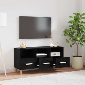 TV-Schrank Schwarz Eichen-Optik 102 cm
