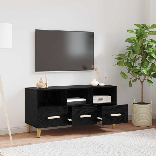 TV-Schrank Schwarz Eichen-Optik 102 cm