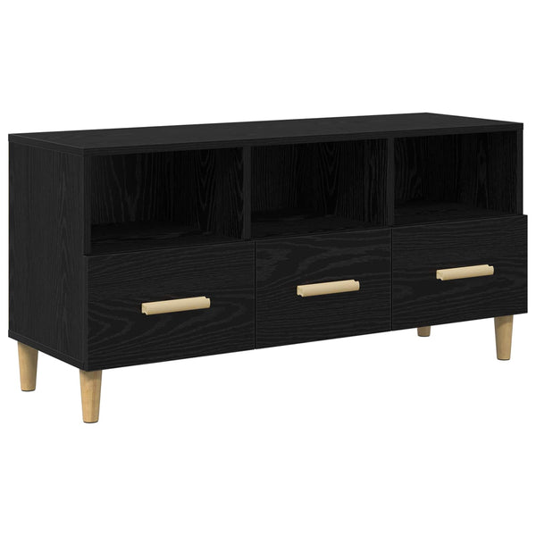 TV-Schrank Schwarz Eichen-Optik 102 cm