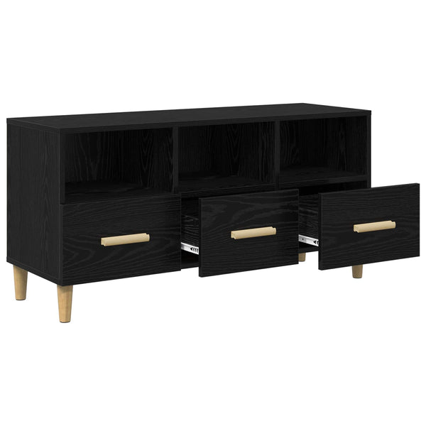 TV-Schrank Schwarz Eichen-Optik 102 cm